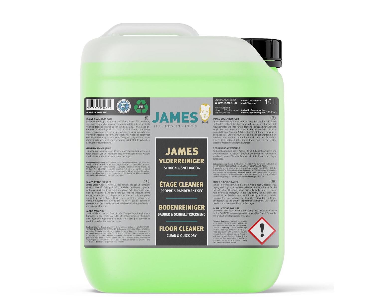 James Floor Cleaner Clean & Quick Dry 10 l