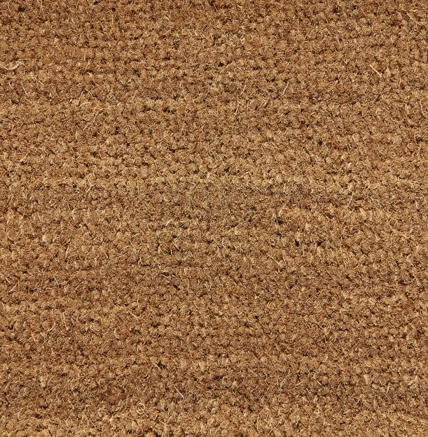 Coir mat 90x90 cm natural - with rubber edges